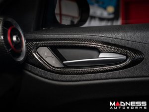 Alfa Romeo Giulia Interior Door Handle Surround Trim Set - Carbon Fiber